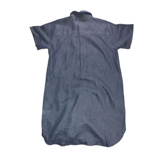 J Crew Shirtdress Oversized Linen Baird McNutt Womens Small Navy Grandmacore NWT - Picture 6 of 7